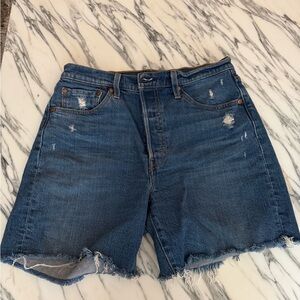 Levi's Blue Distressed Jean Shorts